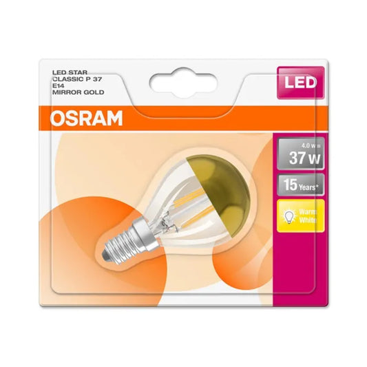 Osram LED Kronepære 4W(37W) 827 420lm Topforspejlet Klar E14