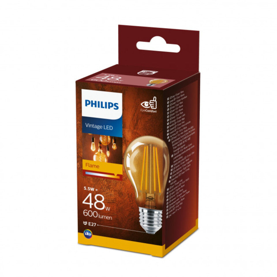 Philips LED Standardpære 5,5W(48W) 825 600lm. Gold E27