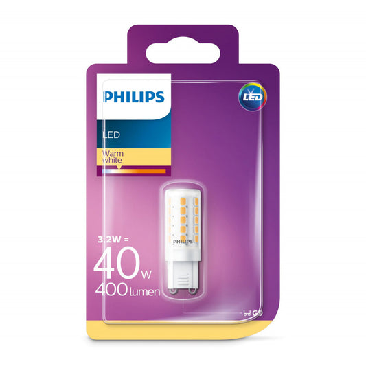 Philips LED G9 3,2W(40W) 827 400lm. Klar