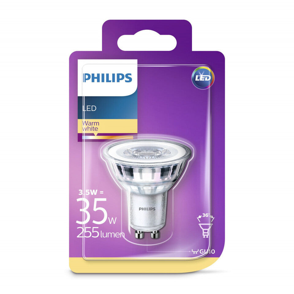 Philips LED GU10 3,5W(35W) 827 255lm. 36° Klar