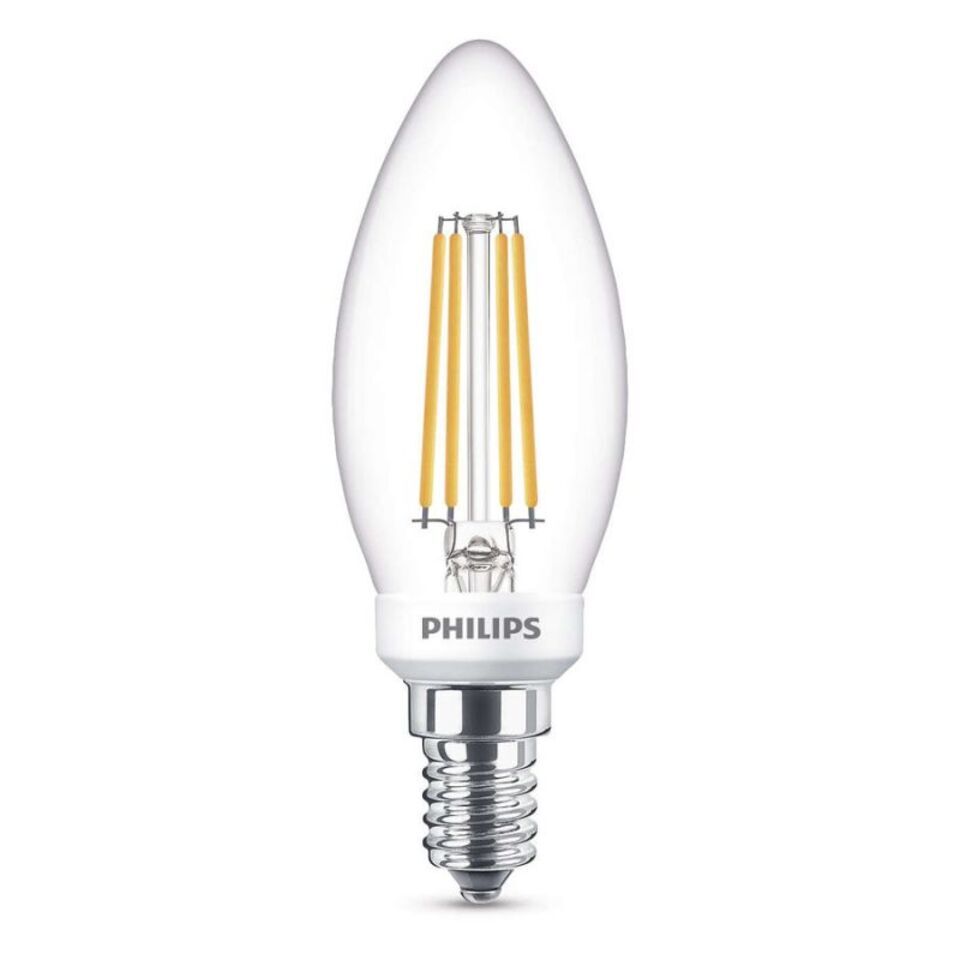 Philips LED Kertepære 5W(40W) 827 470lm. Dim Klar E14