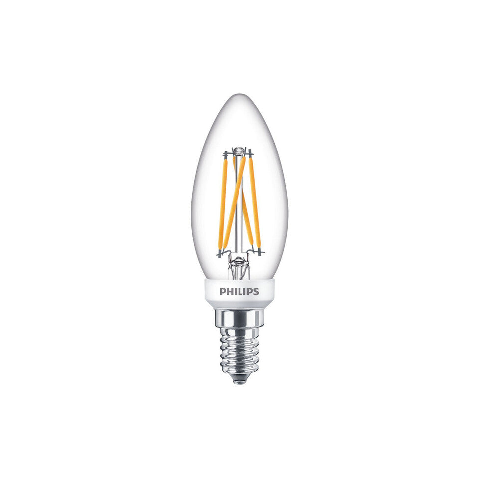 Philips LED Kertepære 3,5W(25W) 922-927 250lm. WarmGlow Klar E14