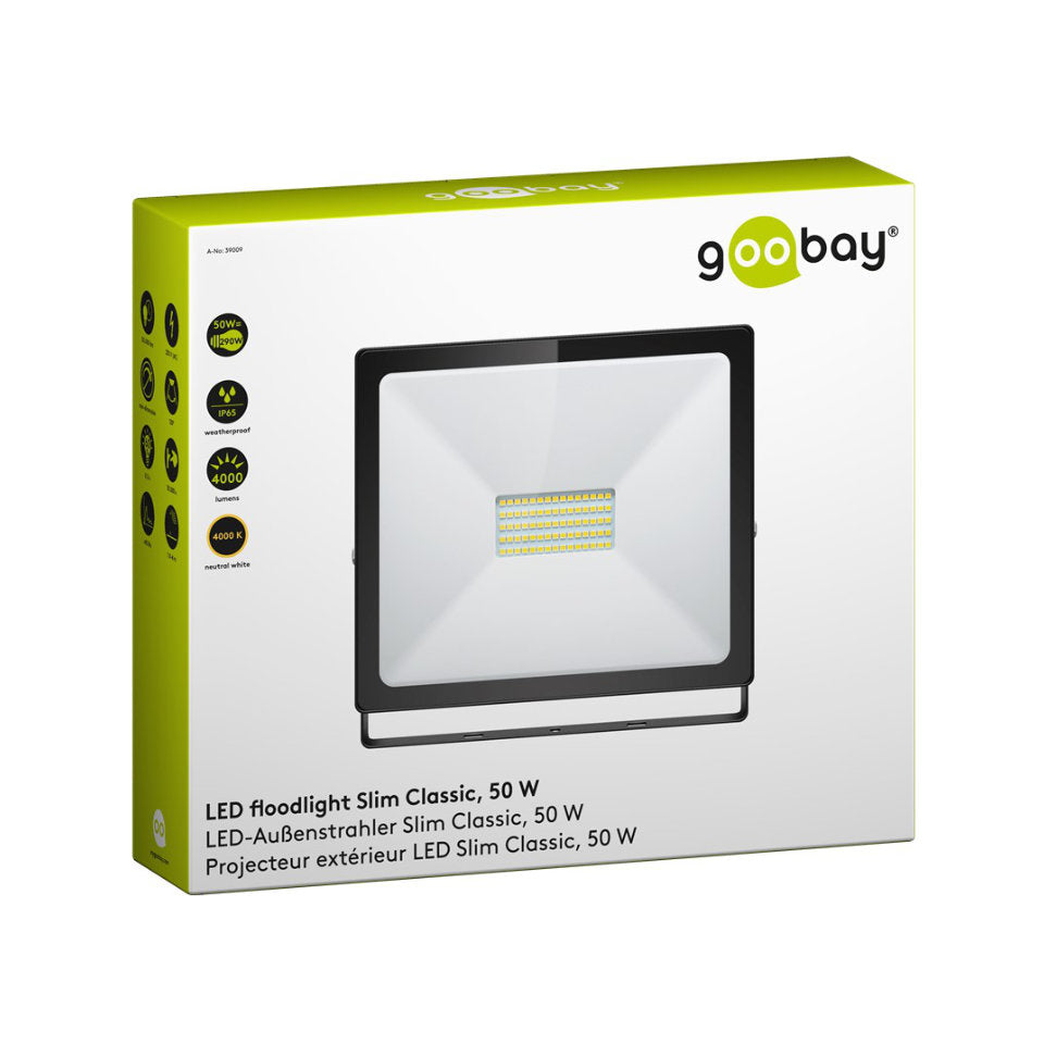 Goobay LED Projektør 50W 840 4000lm 120° IP65 Sort