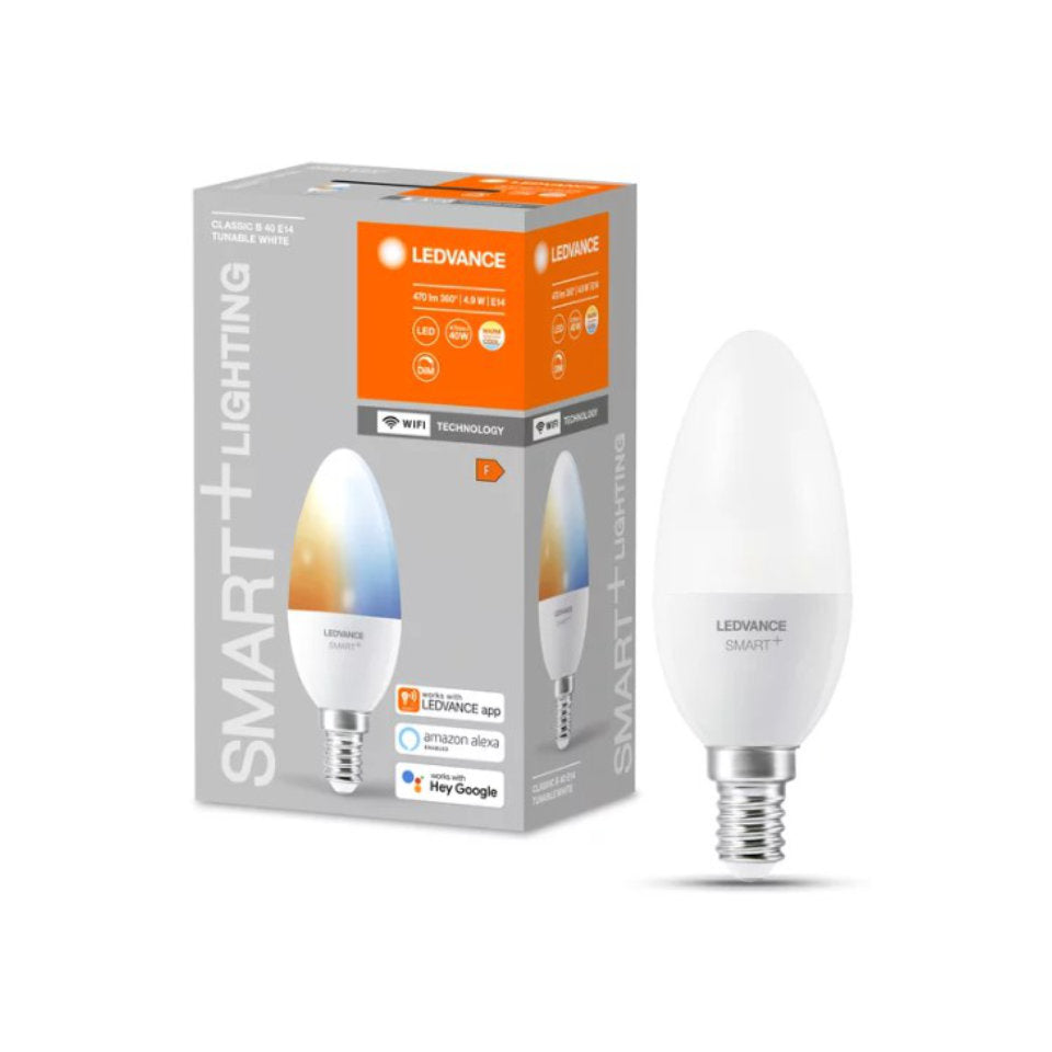Ledvance Smart+ LED Kertepære 4,9W(40W) 827-865 470lm Dim WiFi E14