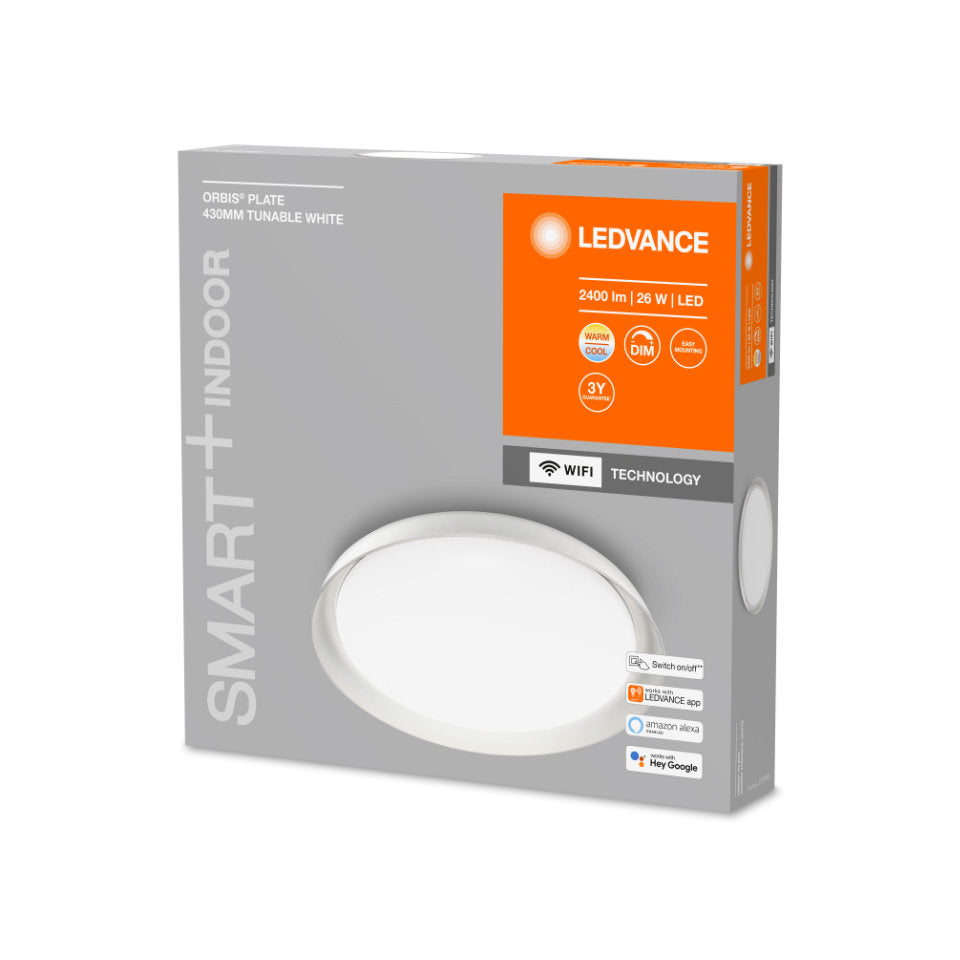 Ledvance Smart+ LED Loftlampe Orbis Plate 24W TW WiFi Ø430mm. Hvid