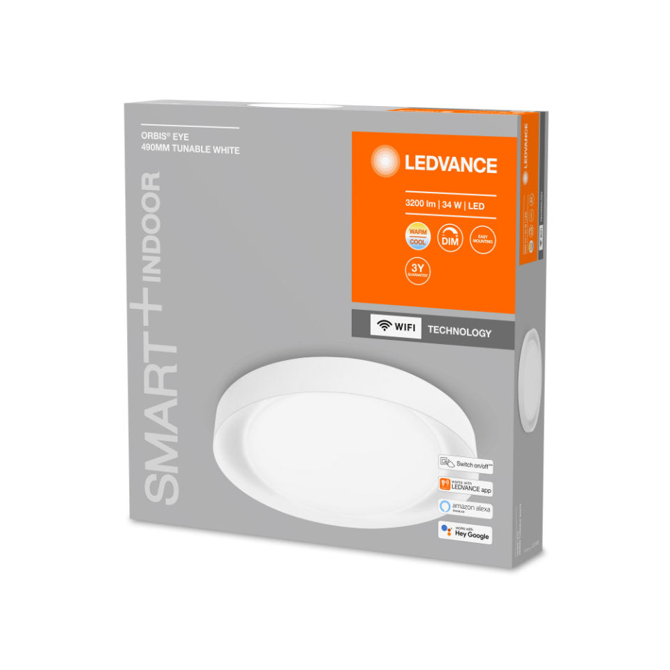 Ledvance Smart+ LED Loftlampe Orbis Eye 34W TW WiFi Ø490mm. Hvid