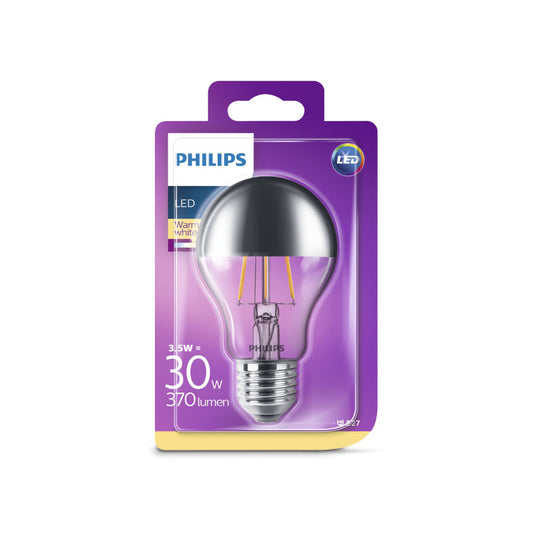 Philips LED Standardpære 3,5W(30W) 827 370lm Klar Topforspejlet E27