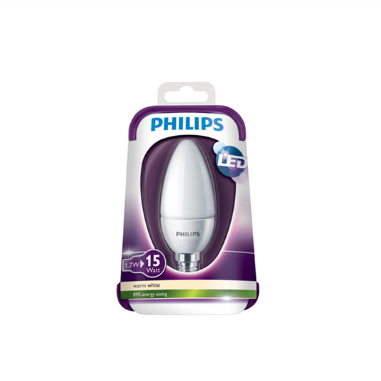 Philips LED Kertepære 1,7W(15W) 827 136lm Mat E14
