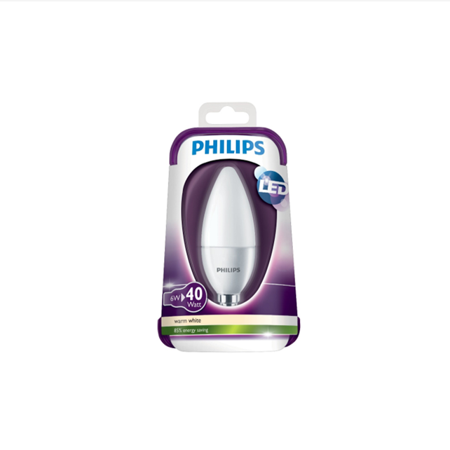 Philips LED Kertepære 6W(40W) 827 470lm Mat E14
