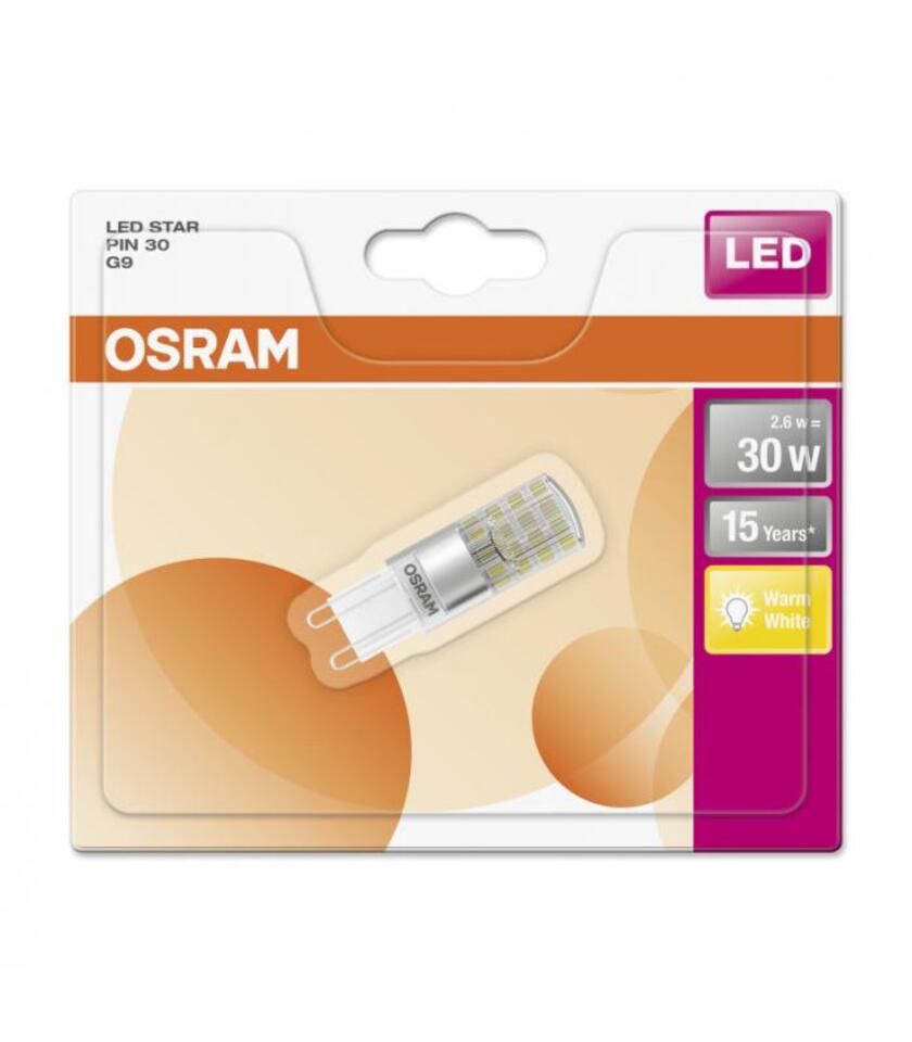 Osram LED G9 2,6W(30W) 827 320lm. 300° Klar